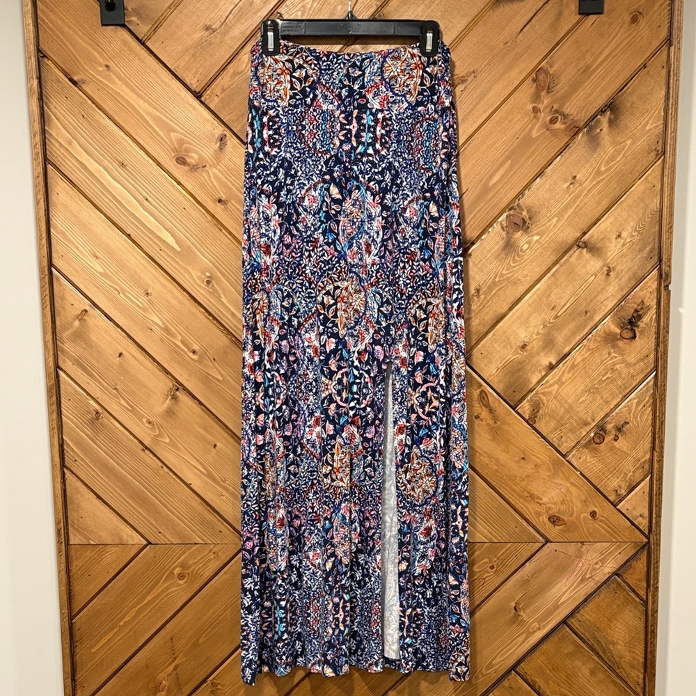 Artisan NY Floral Maxi Skirt With Slit Small